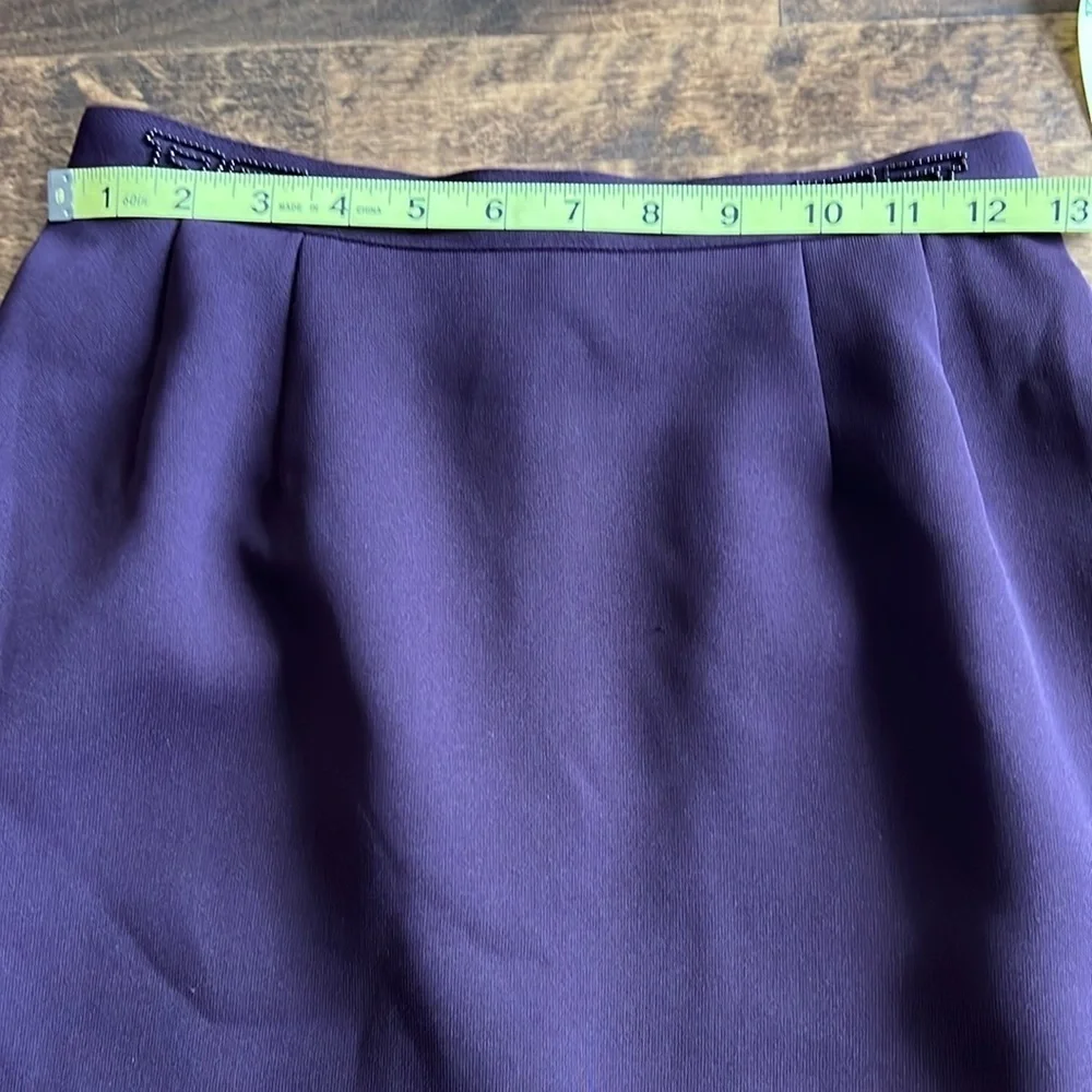 JACQUELINE FERRAR Vintage Dark Purple Midi Skirt Size 4
